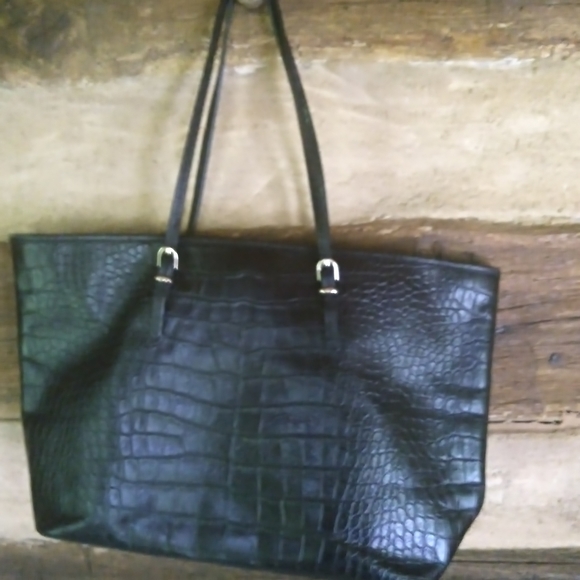 Talbots Handbags - Talbots Black Leather Tote Bag